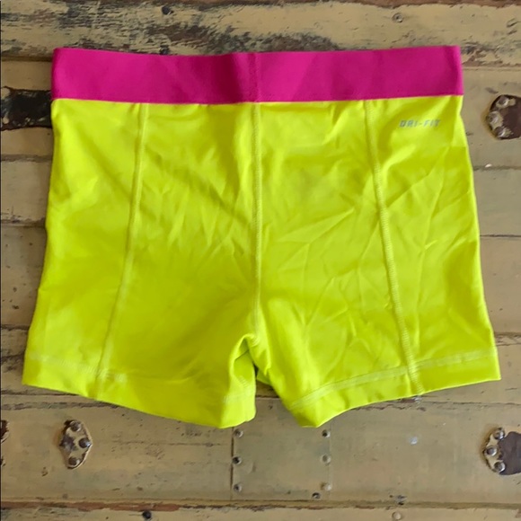NIKE PRO BIKE SHORTS NEON STRETCH SPANDEX WORKOUT BIKE SHORTS S - Picture 6 of 10